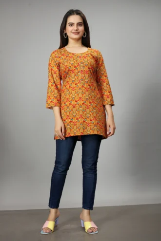 Women Printed Viscose Rayon Straight Kurta