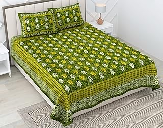 Pure 100% Cotton Double Bed Sheet with 2 Pillow Covers
