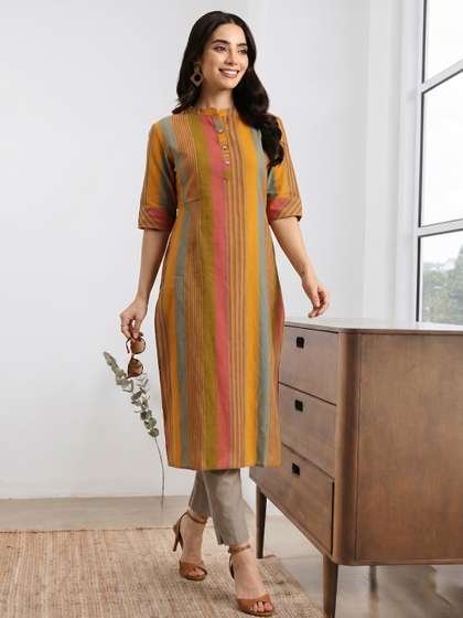 Women Cotton Printed A-Line Ethnic Co-Ord Set